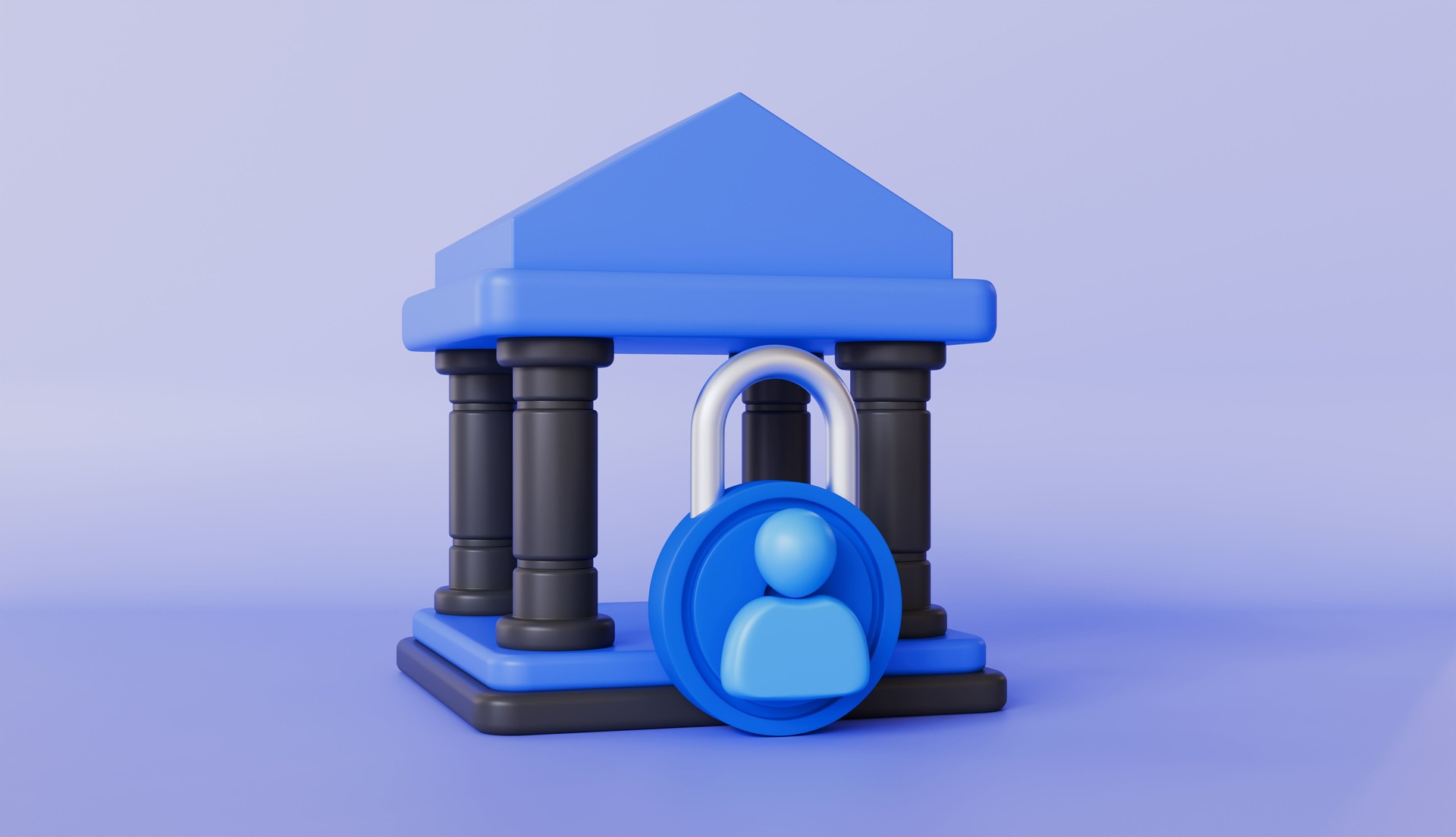 Bank with padlock, Banking security and data protection, Representing privacy